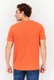 Men Crew Neck Short Sleeves Plain T-Shirt, Orange - 4