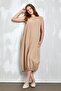 Camel Linen Dress with Rubber Detail at the Bottom 27310