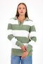 Women's Striped Striped Comfort V Polo Neck Knitwear - 4