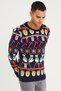 Men's Navy Blue Christmas New Year Sweater-noelkzkr02s - 3