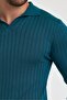 Men's Polo Collar Ribbed Knitwear Sweater - 5