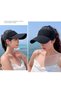 Summer Solid Color Knitted Patterned Elastic Fabric Sporty Sun Protective Visor Crown Hat - 2