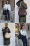 3286 Lonia Women's Dark Black Canvas Cotton Daily Shoulder Hand Tote Bag - 8