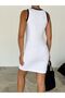 Women's Crew Neck Camisole Fabric Mini Black Dress Length 90 CM - 2