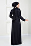 Black Draped Hijab Dress - 5026SL890-M - 6