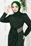 EMerald Draped Hijab Dress - 5026SL890-M - 4