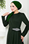 Emerald Hijab Dress - Stone DeTailed, Model 5022SL890 - 4