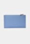 2804 Genuine Real Leather Snap Fastener Zippered Women's Wallet Flother Baby Blue - 3