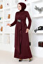 Burgundy Draped Stone Embroidered Evening Dress 5020SL890