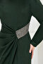 EMerald Draped Hijab Dress - 5026SL890-M - 5