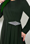 Emerald Hijab Dress - Stone DeTailed, Model 5022SL890 - 5