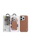iPhone 15 Pro Max Magsafe Compatible Leather Premium Brown Phone Case