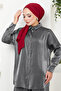 طقم أنيق أنثراسايت - زر مفصل، موديل 4702ZNK903-M - 4