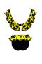 Daisy Print Ruffled Bow Detailed 50Uv Girl's Bikini Set by Nessi Byrd - 2