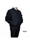 Summer Men's Coat with Collar, Elastic Waist and Sleeves, Comfortable Fit, Black - 2