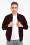 Men's Middle Age and Above Knitwear Knitted Acrylic Zippered Winter Dad Cardigan 2073-burgundy - 3