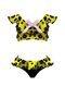 Daisy Print Ruffled Bow Detailed 50Uv Girl's Bikini Set by Nessi Byrd