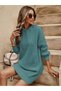 Knitwear hooded long sleeve tunic dress - 2