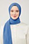 Blue Solid Color Frozen Crepe Shawl - 2