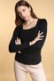 Women's Black Long Sleeve Knitwear Blouse - 3
