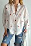 Women's White Floral Embroidered Eyelet Embroidery Cotton Blouse