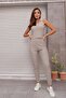 Cardigan Sleeveless Crew Neck Blouse Leggings Model Trousers - 5