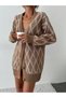 Four-Button Diamond Patterned Cardigan CAMEL - 3