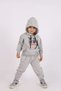 Red.Ball printed 2ip kangaroo pocket and hooded unisex children's tracksuit 5-16 years - 4