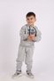 Red.Ball printed 2ip kangaroo pocket and hooded unisex children's tracksuit 5-16 years - 2