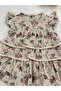 Linen Baby Girl Dress with Ruffled Sleeves - 2