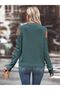 Women's Crew Neck Mesh Detailed Hair Braid Execution Patterned Shoulder Detailed Mint Knitwear Sweater - 3