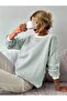 Crew Neck Wave Patterned Knitwear Sweater MINT