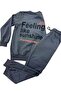 Back Print Detail Tracksuit Set/Sweatshirt Pants Seasonal Set/Crew Neck 2 Thread Men's Set - 3