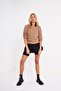 Women's Brown Crew Neck Polka Dot Sweater - 3