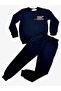 Back Print Detail Tracksuit Set/Sweatshirt Pants Seasonal Set/Crew Neck 2 Thread Men's Set