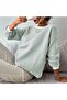 Crew Neck Wave Patterned Knitwear Sweater MINT - 2