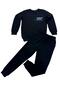 Back Print Detail Tracksuit Set/Sweatshirt Pants Seasonal Set/Crew Neck 2 Thread Men's Set
