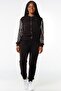 Large Size Two Thread Cotton Zippered Women's Tracksuit Set with Crystal Stones on the Sleeves - 4