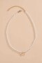 Butterfly Pendant Glass Pearl Necklace - 2