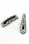 Asymmetrical Mini Pearl and Stone Detailed Women's Side Snap Buckle 2 Pack