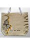 Women's Cotton Beach Bag with Gold Glittery Tiger Patterned - 3