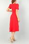 Stylish Women's Red Skirt Flounced Double Breasted Collar Belted Dress Evening Dress 72786 092 - 4