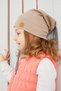 Girl's Brown String Hat Beret Neck Collar Set Comfortable Cotton Camisole Domestic Production - 6