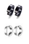 Unisex Steel Compression Non-perforated Hoop Earrings 2 Pairs Sold