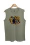 Men's Sleeveless Çağla Green T-shirt Camera Digital Printed
