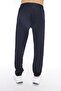 Men's Navy Blue Pocket Zippered Embroidery Detailed Straight Leg Sweatpants - 3