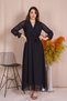 Women's Double Breasted Collar Tie Detailed New Season Long Chiffon Dress - 2