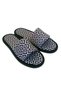 Men's Black Geometric Patterned Open Front Soft Sole Home Slippers - 2