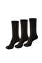 Anti-Fungal Toe Socket Women's Black Silver Socks Pack of 3