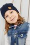 Baby Girl Child Navy Blue Hat Beanie Handmade Comfortable Skin-Friendly 100% Cotton Camisole - 5